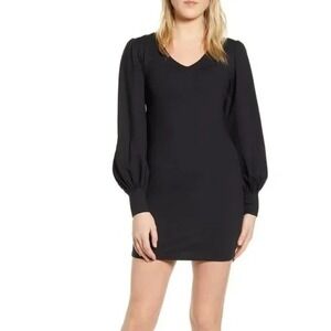 Susana Moncao Black Puffed Long Sleeve Mini Dress Size XS NWT!